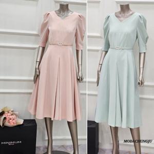 [미니멈]MD 퍼프 소매 플레어원피스 MD MXBAWO4360 MD_CJ