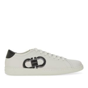 페라가모 화이트 레이스업 클로저 로고 디테일 스니커즈 780991