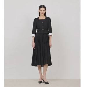 [쥬크] 자켓레이어드 벨티드플리츠원피스(Z243MSE003)