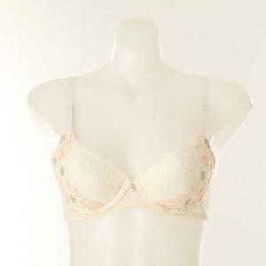 [와코루] C컵 (WBR2051C-CR) 샤이니 플라워 패드브라