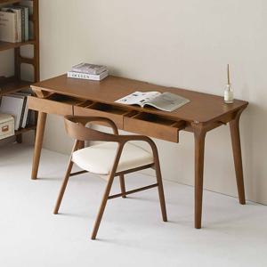 [착불] 더끌림 테린 고무나무 원목 1500 책상 IKTR2