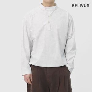 빌리버스 남성 피그먼트 헨리넥 바람막이 스트링 긴팔티 BIT220