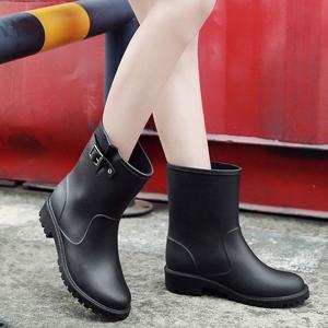 여자 미니멀 깔끔 장화 우비 슈즈 학생 스트릿 코디