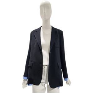 [숲]뒤트임 배색 레이어드변형 싱글 자켓 SB3JK82