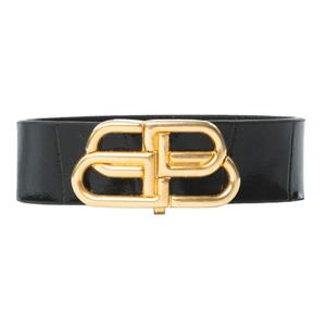 발렌시아가 BB로고 레더 브레이슬릿 656827 1LRIM 1000