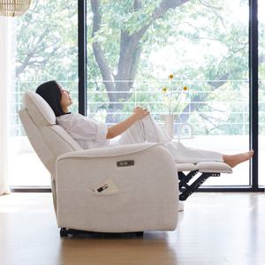 [슬레코폼] RS01 모노 밀키 원터치 전동 리클라이너 소파 1인용