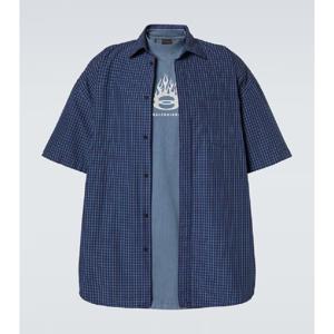 발렌시아가 로고 레이어드 코튼 셔츠 P00948310