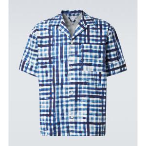 보테가베네타 깅엄 코튼 볼링 셔츠 P00998782