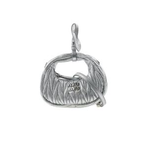 미우 미우 완더 마테라쎄 나파 레더 미니 호보백 파우치 실버 5NR019-2FPP-F0118