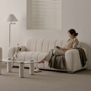 [쿠션 2개 증정][슬레코폼] COM01 라인 부클레 패브릭 소파 3인용