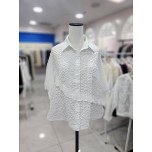 스테파니 세이브존08 사선 프릴 엠보 남방 A25SH5219