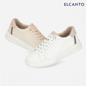 엘칸토  (LCWS07U513) 여성 소가죽 데일리 스니커즈 3cm