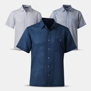 [아즈바이]남성 여름 지지미 반팔 카라 남방 셔츠 YDS11 중년