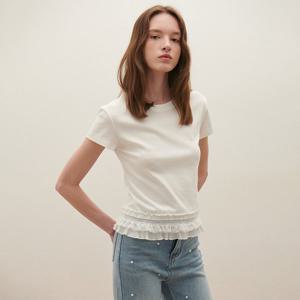 [SATIN] 레이어드 러플 티셔츠 O252T562