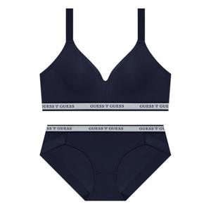 에어 메쉬몰드 노와이어 브라 팬티 세트 - 네이비