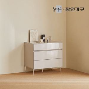 장인가구 무와 E0등급 하이그로시 800 3단 서랍장