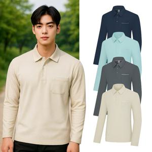 콜핑 남성 시원한 골지조직감 옆트임 등산 긴팔 카라 티셔츠 2501TK487M