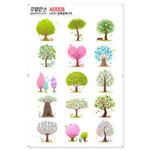 아트박스/꾸밈인스 A0008-꾸밈인스스티커_알록달록나무