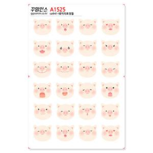 아트박스/꾸밈인스 A1525-꾸밈인스스티커_돼지의표정들