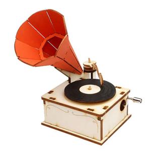 아트박스/퍼즐사랑 오르골 목재 입체퍼즐 - 영공방 축음기(수동)