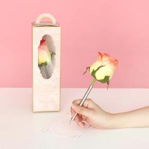 아트박스/비아케이스튜디오 화이트 핑크 타이니 로즈 플라워펜