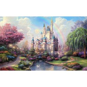 아트박스/퍼즐사랑 디즈니 성 (패브릭형) 보석십자수 40x60