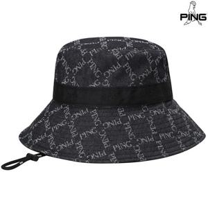 [양말증정]여성 자카드 로고 테잎 버킷햇 121E1CP183_BK