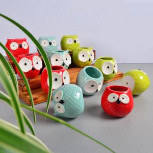 아트박스/진바스 컬러 복 부엉이 화분 4종세트 화분만