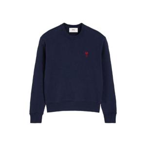 아미 스몰 하트 로고 코튼 스웨트셔츠 네이비 BFUSW035-730-430