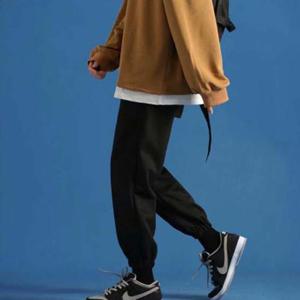 남자 무지 헬스 체육복 스타일 트레이닝 시보리 바지