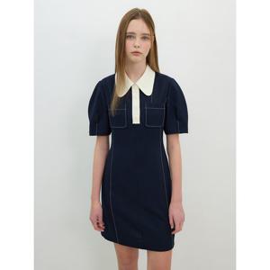 [올리브데올리브]라운드 배색 카라 미니 원피스(OW5XO416)