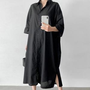 빅사이즈 506 고트단추카라롱원피스 DGLU783