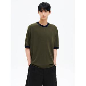 (425751LY3H) [에잇세컨즈] 링거 반소매 니트  카키