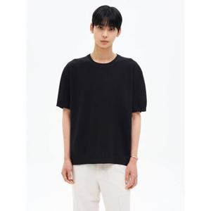 (425751LY24) [에잇세컨즈] 강연 텍스처 라운드 반소매 니트  애쉬