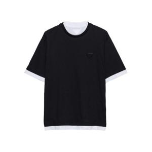 프라다 반팔 티셔츠 UJN912SWMO11CD F0967 Black