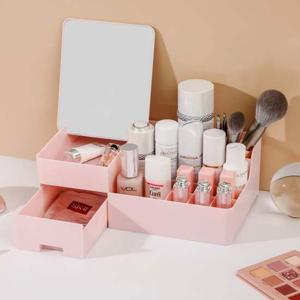 키밍 거울 화장품 수납형 정리함 메이크업 정리박스