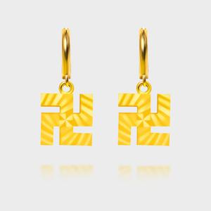 [베티블루] 999 24K 순금 불교 만자 컷팅 11.25g 금 원터치 귀걸이