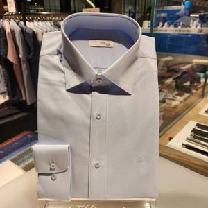 듀퐁셔츠 SE5FM21LS315SBU 컴포터블 구김이 적은 레이온 도비 블루 슬림 핏 셔츠