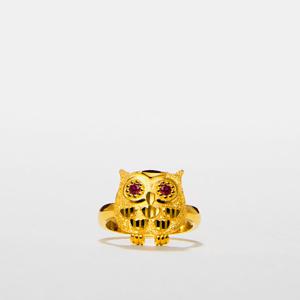 [베티블루] 995 999 24K 순금 작고 뚱뚱한 부엉이 여성 여자 11.25g 금 링 반지