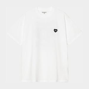 칼하트윕 화이트 크루넥 반팔 하트 티셔츠 I035203 02XX 02XX