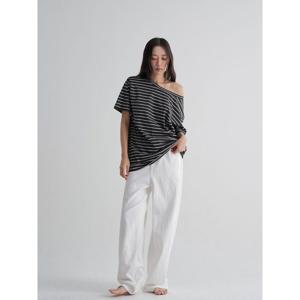 (125742MQC4) [에잇세컨즈] 언밸런스 스트라이프 저지탑  애쉬