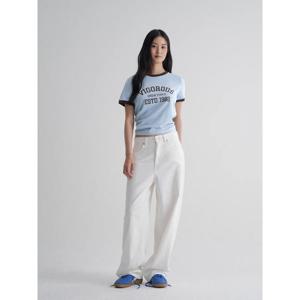 (355742LY8Q) [에잇세컨즈] 그래픽 링거 티셔츠  스카이 블루