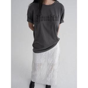 (165742CY14) [에잇세컨즈] 가먼트다잉 오버핏 그래픽 반소매 티셔츠  애쉬