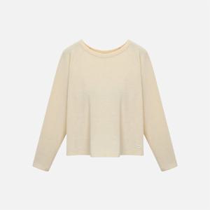 [뮬라웨어]시어리 백슬릿 롱 슬리브 오트밀베이지 AWSFTL102_JJ