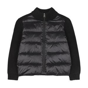 [헤지스키즈] 니트 배색 덕다운 패딩 블랙 (HUW11JP01M_BK)