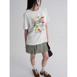 (165742AY81) [에잇세컨즈] 프루티 그래픽 오버핏 티셔츠  화이트