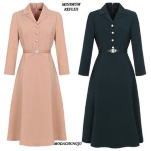 [미니멈]MD 카라넥 모던 버튼 플레어원피스 MD MXCAWO8060_CJ