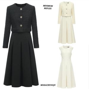 [미니멈]MD 자켓 슬리브리스 원피스 셋트 MD MXDAWO1280 MD_CJ
