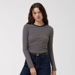 [후아유]여성 Ribbed Long Sleeve T-shirt WHLAF3821F