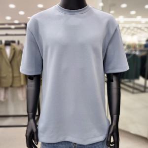 [바쏘옴므]블루  라운드넥  베이직 스판 반팔 티셔츠 WSY2GK16A_